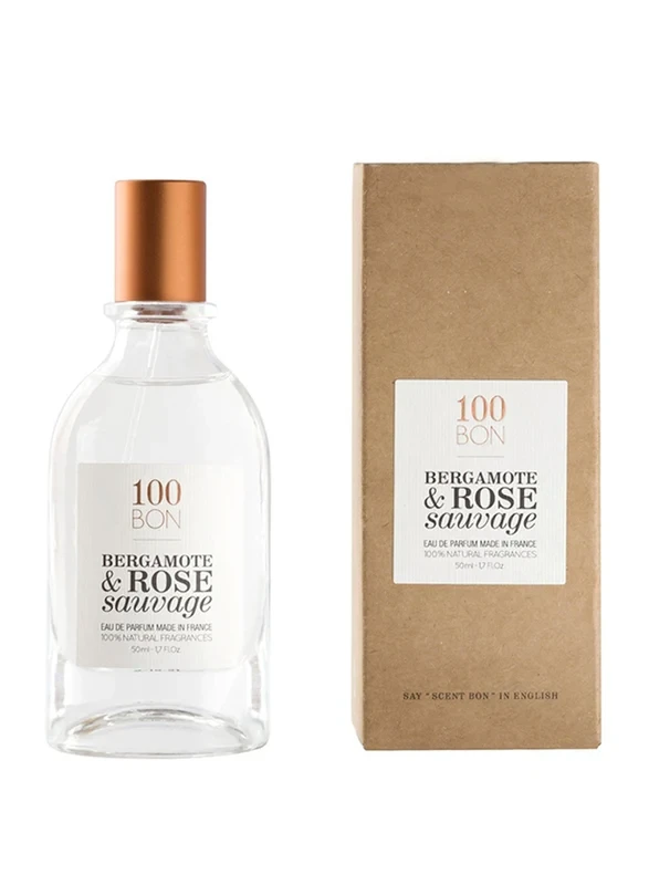 100 Bon Bergamote & Rose Sauvage manufacturer bottle, linked from the supplied product catalogue.