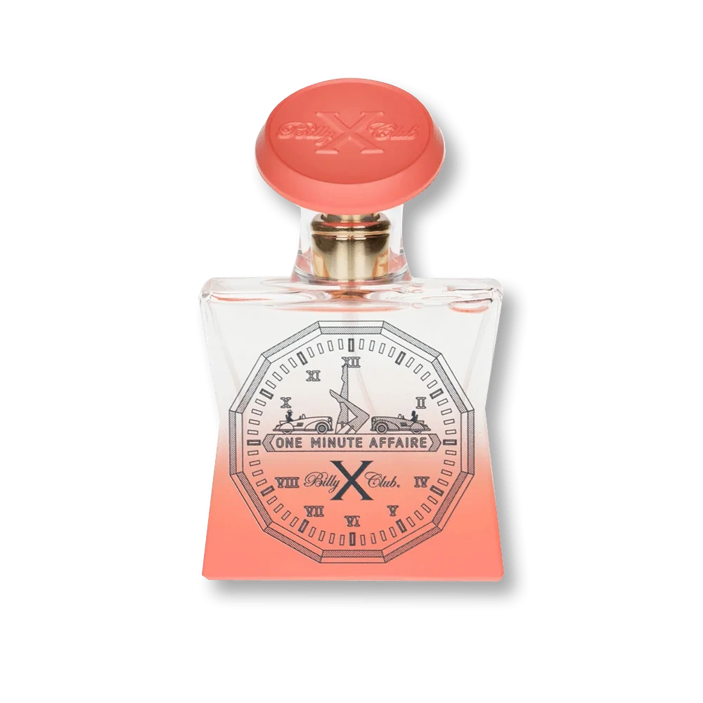Billy X Club One Minute Affaire manufacturer bottle, linked from the supplied product catalogue.