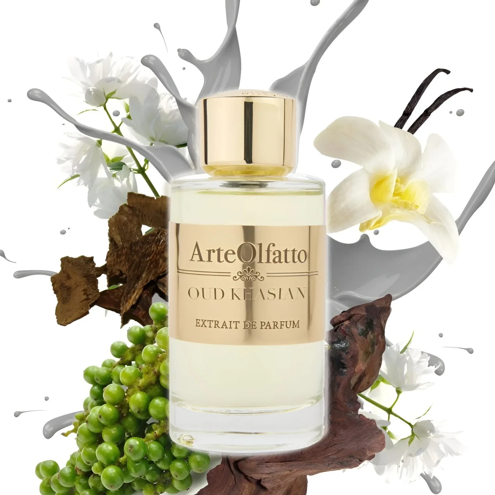 Arteolfatto Oud Khasian manufacturer bottle, linked from the supplied product catalogue.