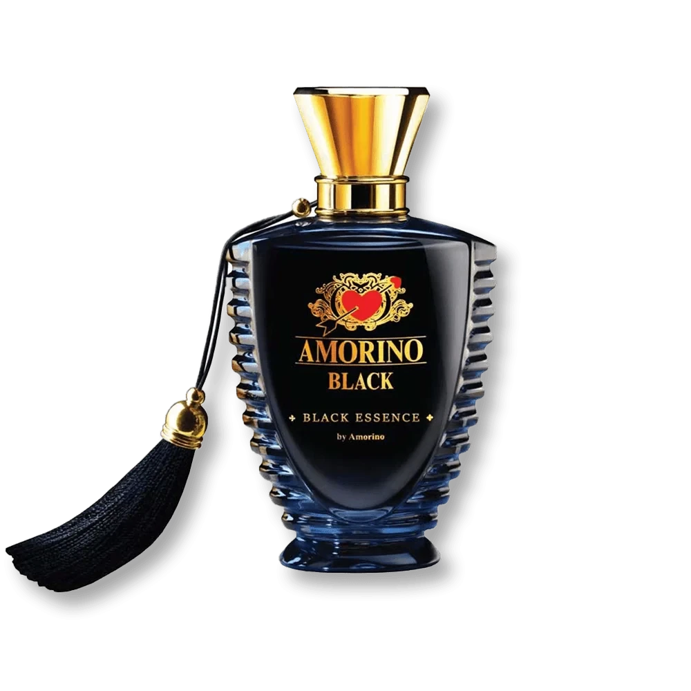 Amorino Black Essence manufacturer bottle, linked from the supplied product catalogue.