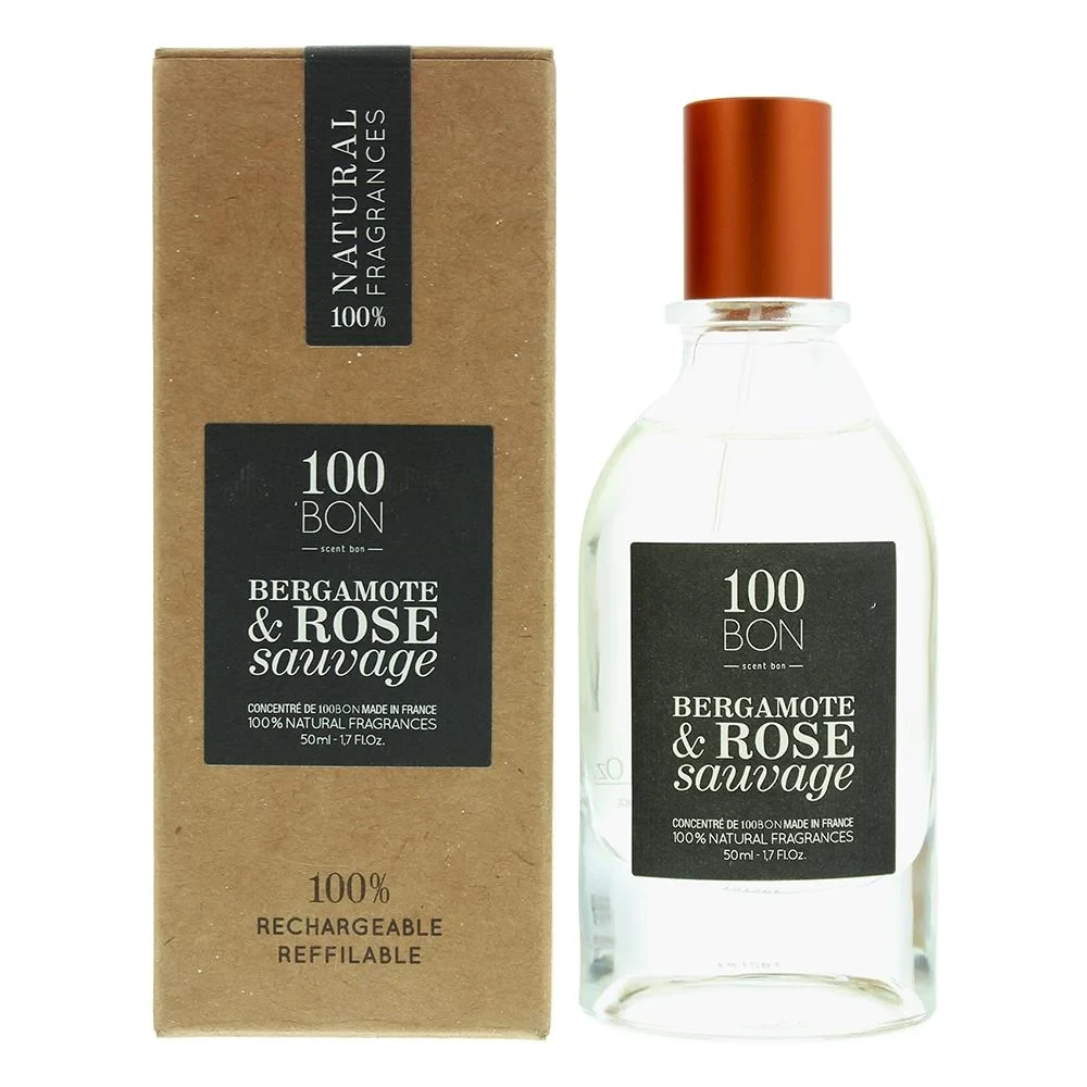 100 Bon Bergamote & Rose Sauvage manufacturer bottle, linked from the supplied product catalogue.