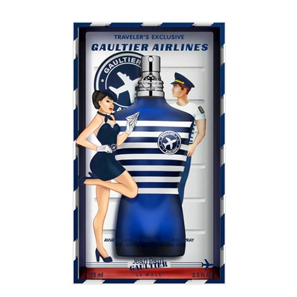 Jean Paul Gaultier Le Male Gaultier Airlines (Traveler's Exclusive) manufacturer bottle, linked from the supplied product catalogue.