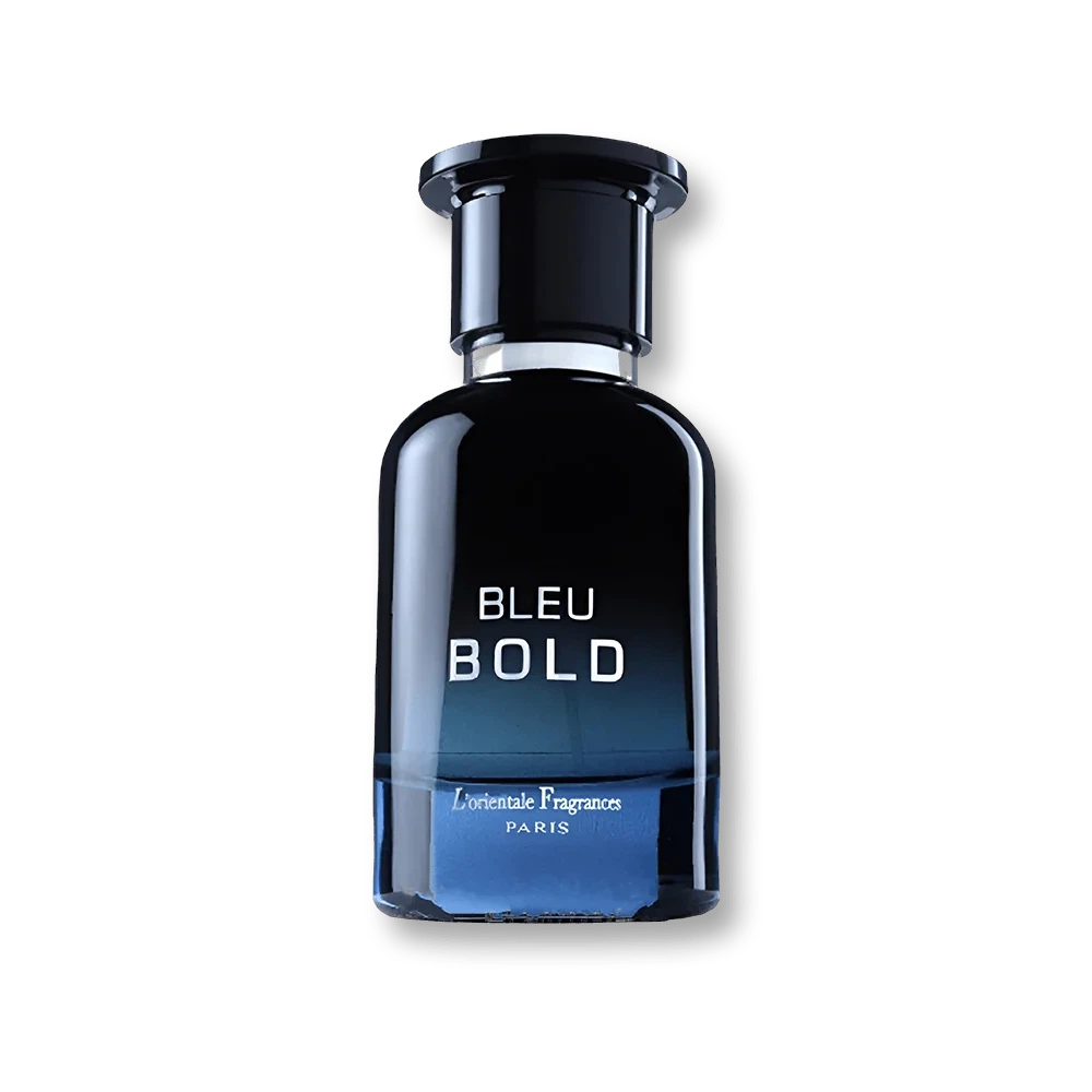 L'Orientale Fragrance Bleu Bold manufacturer bottle, linked from the supplied product catalogue.