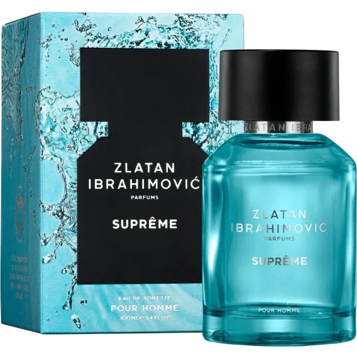 Zlatan Ibrahimovic SUPREME POUR HOMME manufacturer bottle, linked from the supplied product catalogue.