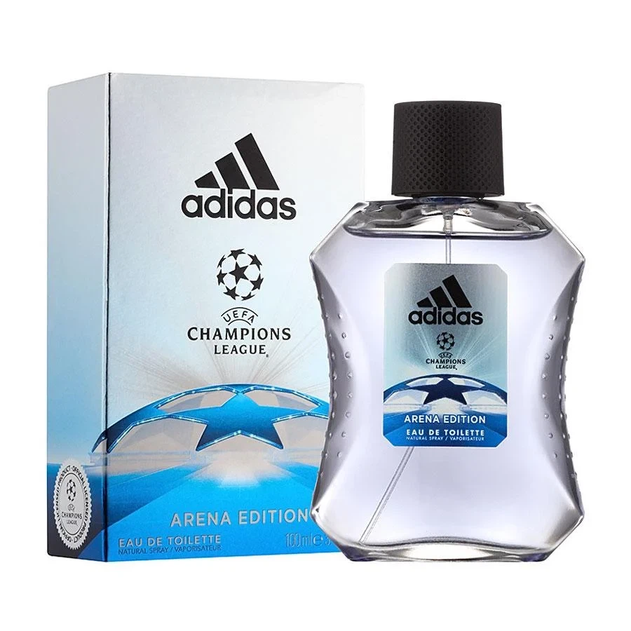 Adidas CHAMPIONS LEAGUE ARENA EDITION manufacturer bottle, linked from the supplied product catalogue.