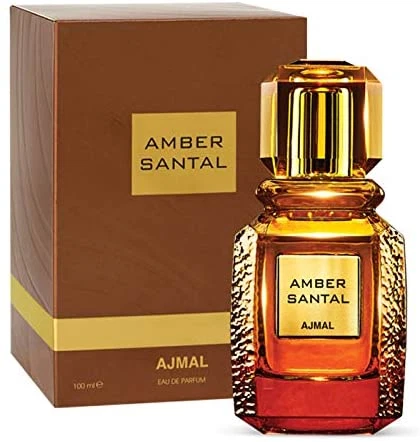 Ajmal Amber Santal Spy manufacturer bottle, linked from the supplied product catalogue.