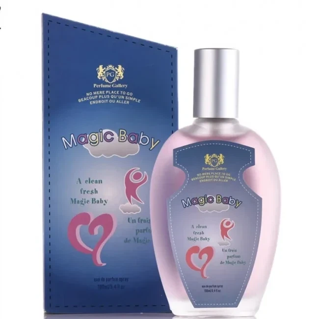 Perfume Gallery Magic Baby manufacturer bottle, linked from the supplied product catalogue.