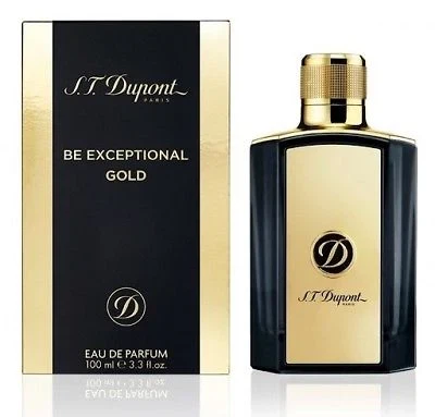 S.T. Dupont BE EXCEPTIONAL GOLD manufacturer bottle, linked from the supplied product catalogue.