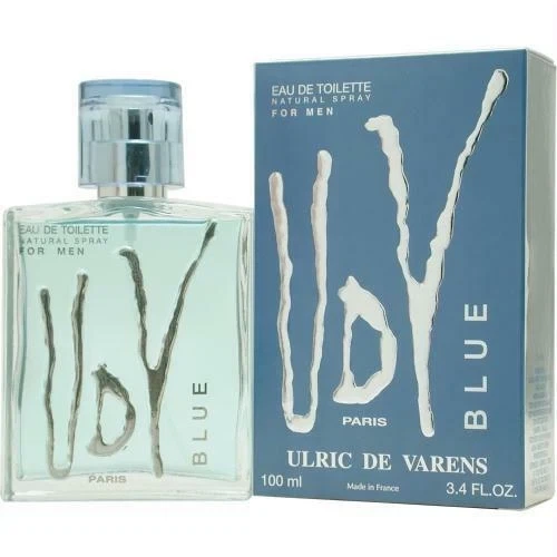 Ulric de Varens BLUE manufacturer bottle, linked from the supplied product catalogue.