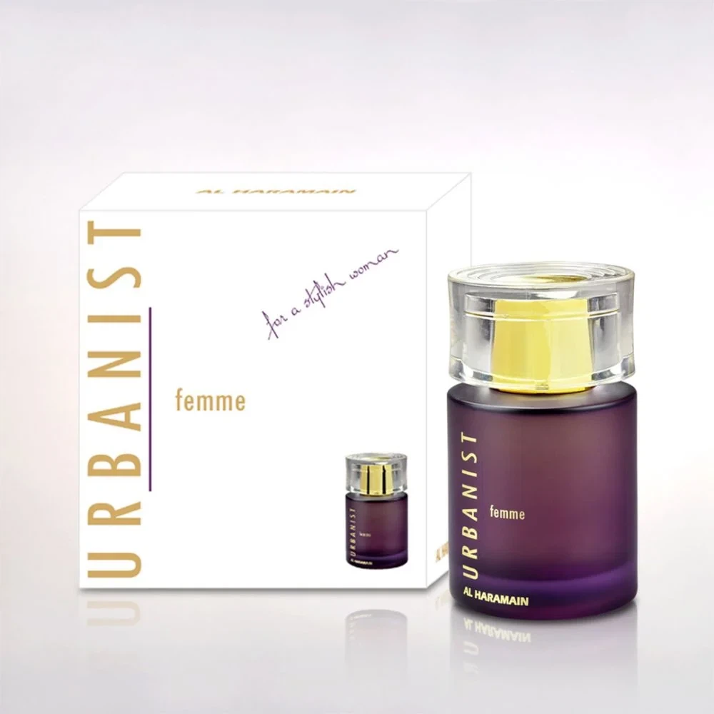 Al Haramain Urbanist Femme manufacturer bottle, linked from the supplied product catalogue.