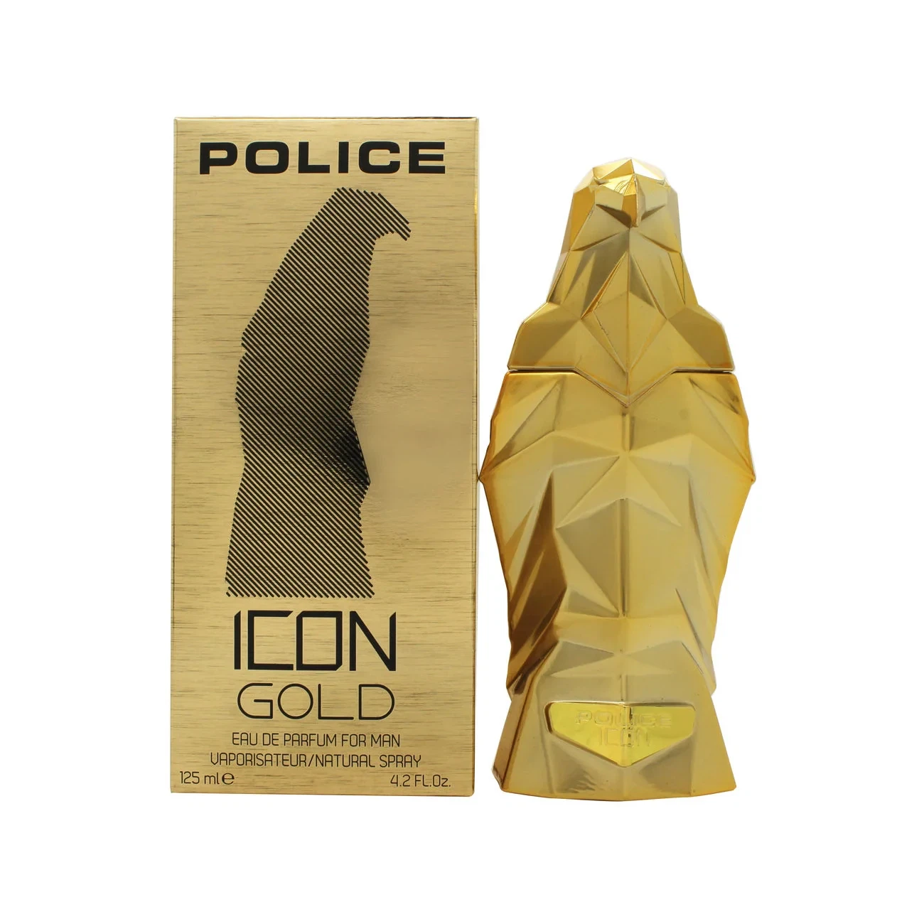 Police Icon Gold manufacturer bottle, linked from the supplied product catalogue.