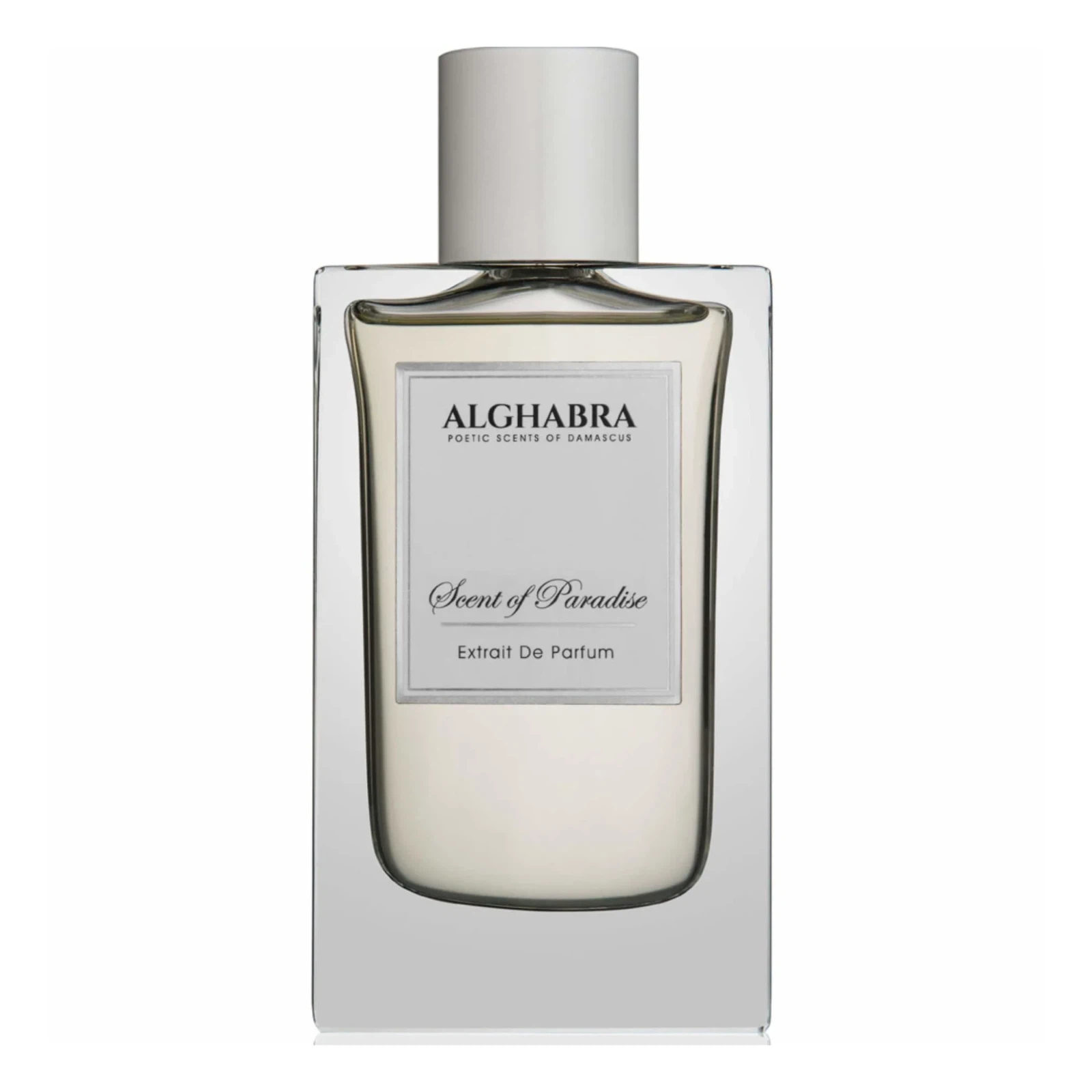 Alghabra Poetic Scents Of Damascus Scent Of Paradise manufacturer bottle, linked from the supplied product catalogue.