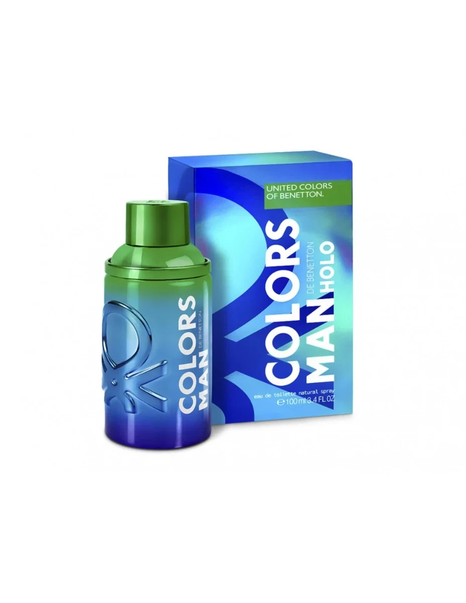 Benetton COLORS DE BENETTON HOLO MAN manufacturer bottle, linked from the supplied product catalogue.