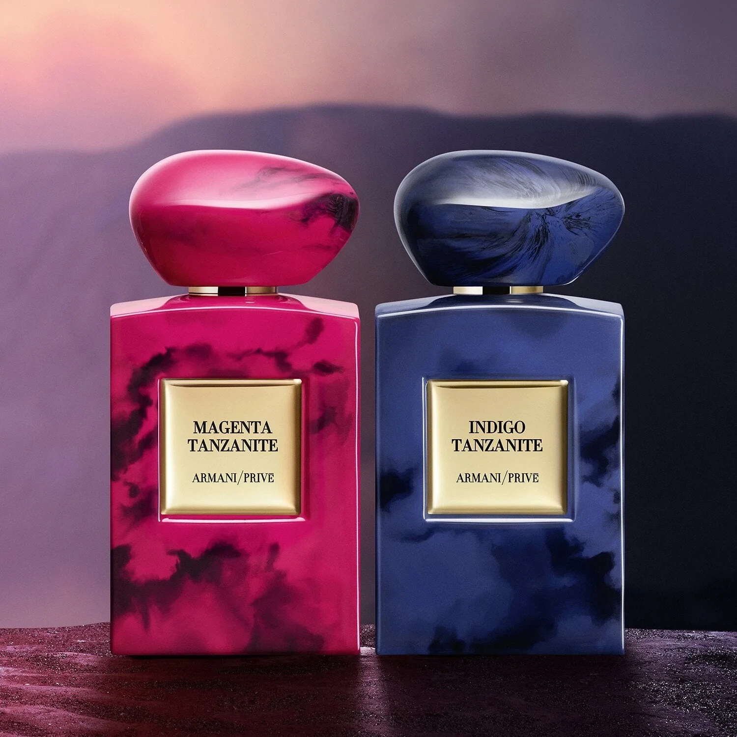 Armani Prive Indigo Tanzanite manufacturer bottle, linked from the supplied product catalogue.