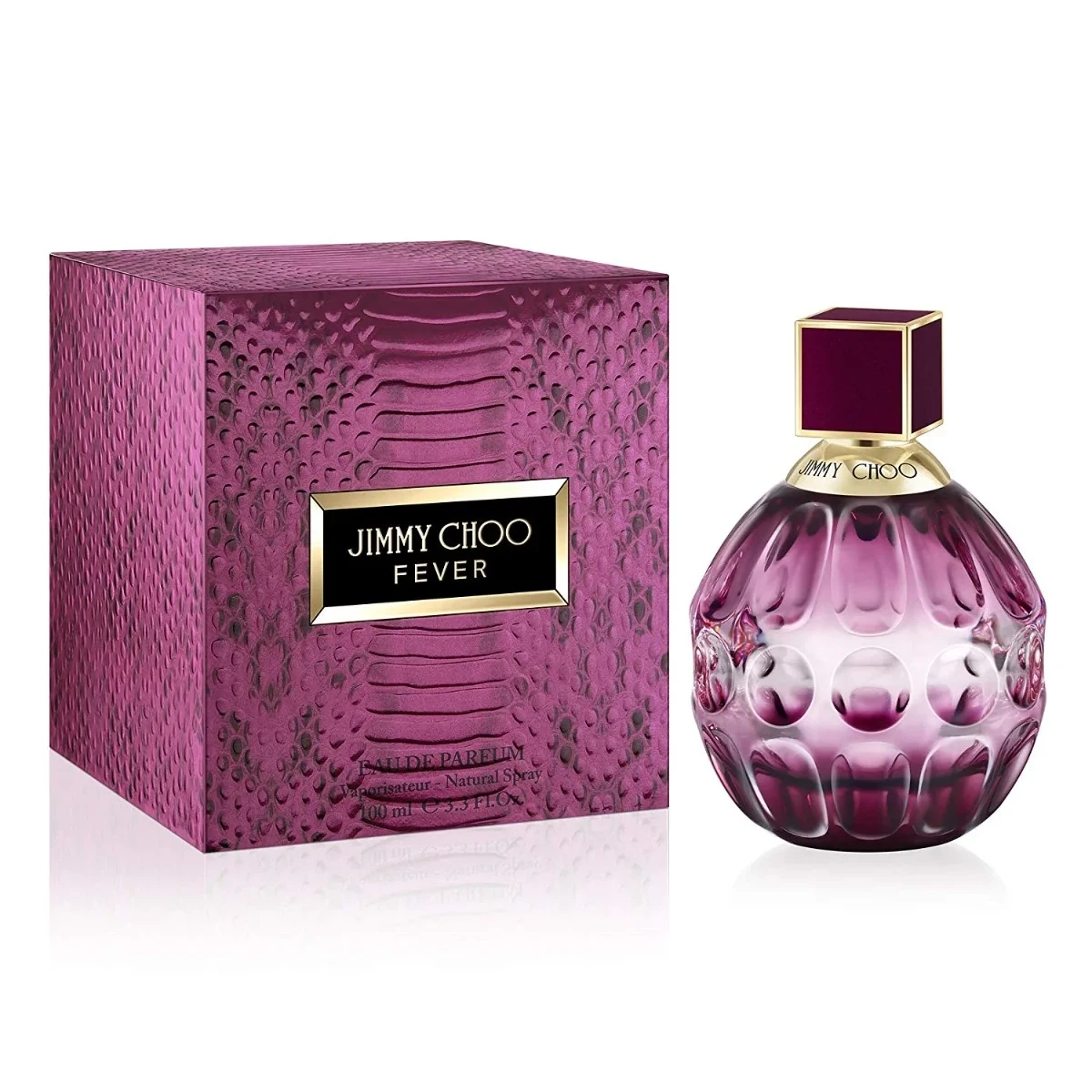 Jimmy Choo Fever manufacturer bottle, linked from the supplied product catalogue.