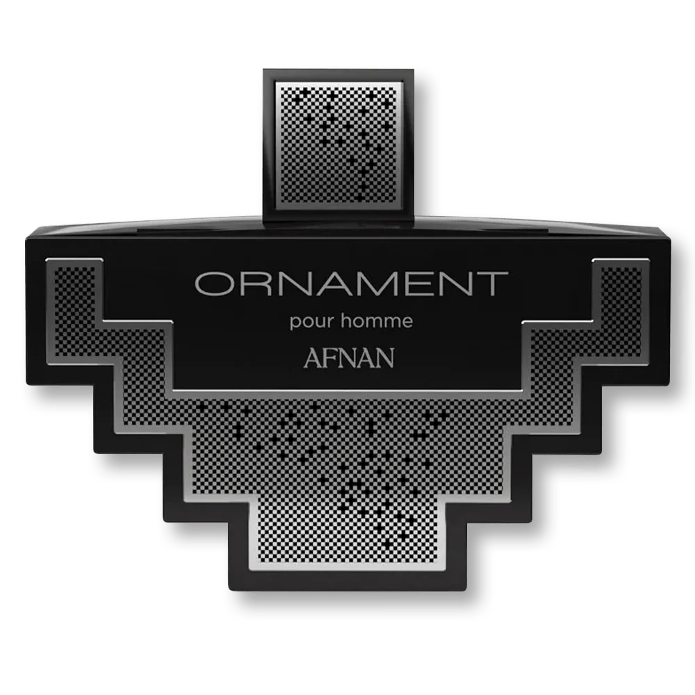 Afnan ORNAMENT POUR HOMME manufacturer bottle, linked from the supplied product catalogue.