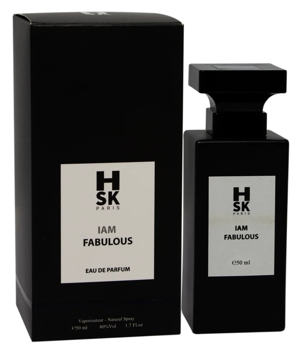 Luxury Concept HSK Paris I am Fablulous manufacturer bottle, linked from the supplied product catalogue.