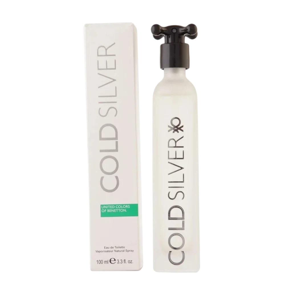 Benetton Cold Silver manufacturer bottle, linked from the supplied product catalogue.