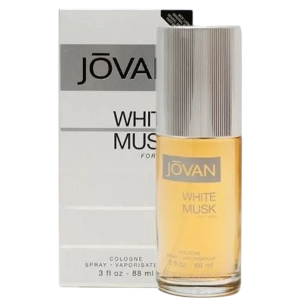 Jōvan Jovan White Musk manufacturer bottle, linked from the supplied product catalogue.