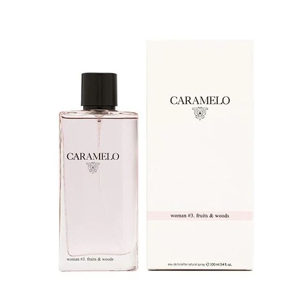 Caramelo Woman #3 Fruits & Woods manufacturer bottle, linked from the supplied product catalogue.