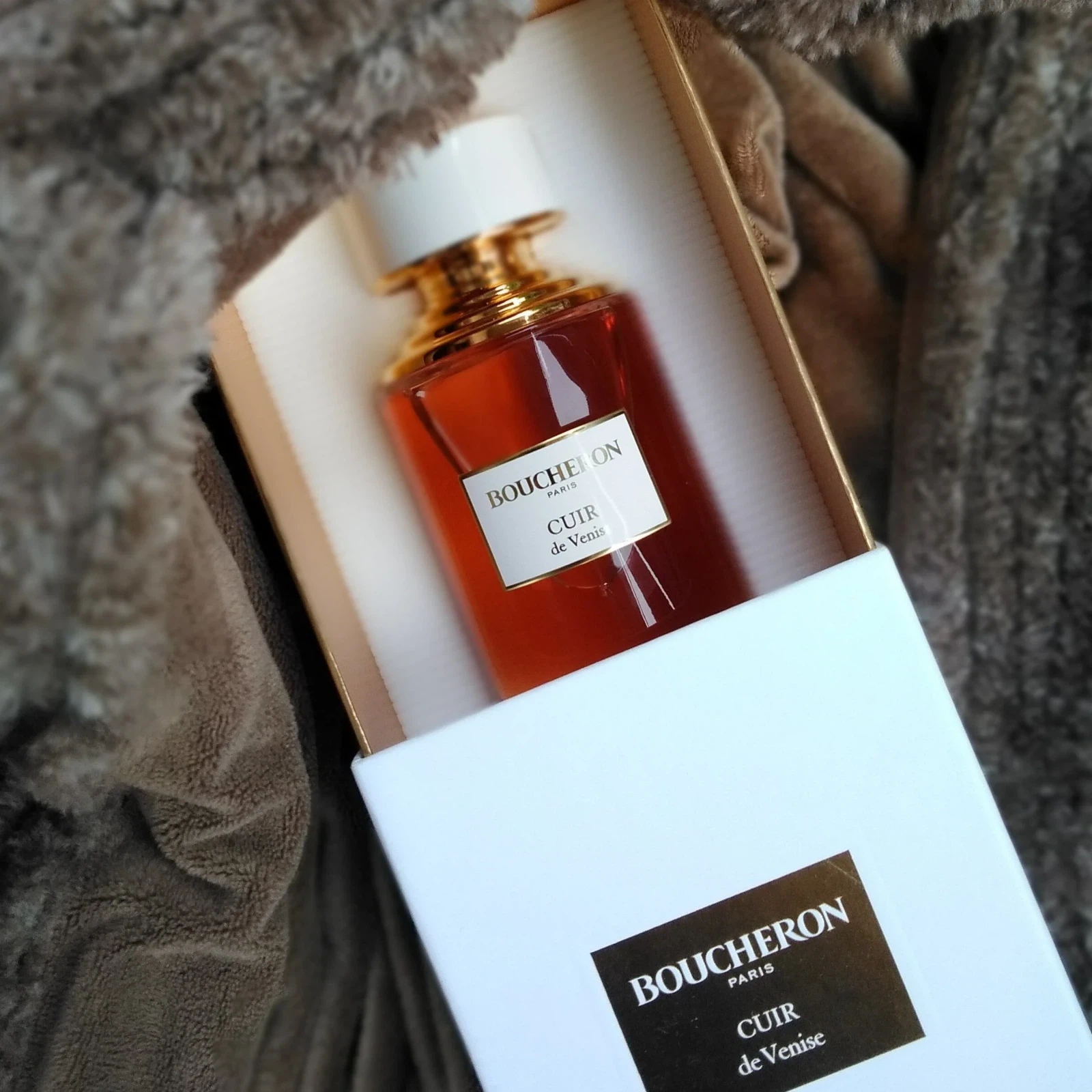 Boucheron Cuir De Venise manufacturer bottle, linked from the supplied product catalogue.