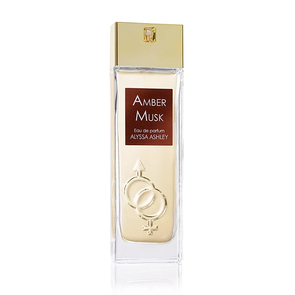 Alyssa Ashley Amber Musk manufacturer bottle, linked from the supplied product catalogue.