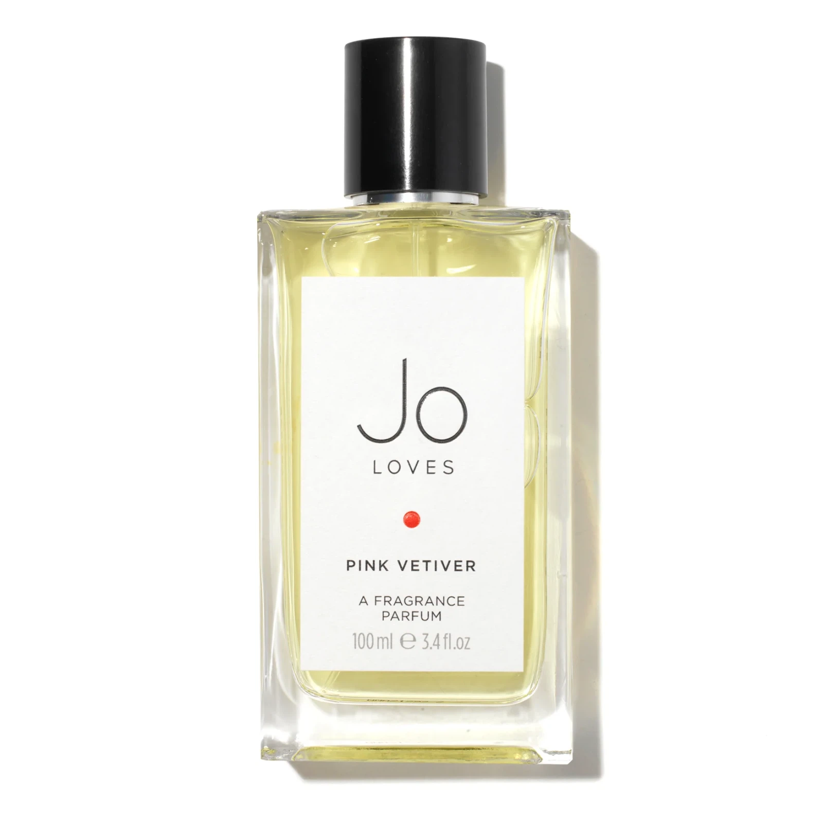 Jo Loves Pink Vetiver Parfum Woody Spicy manufacturer bottle, linked from the supplied product catalogue.