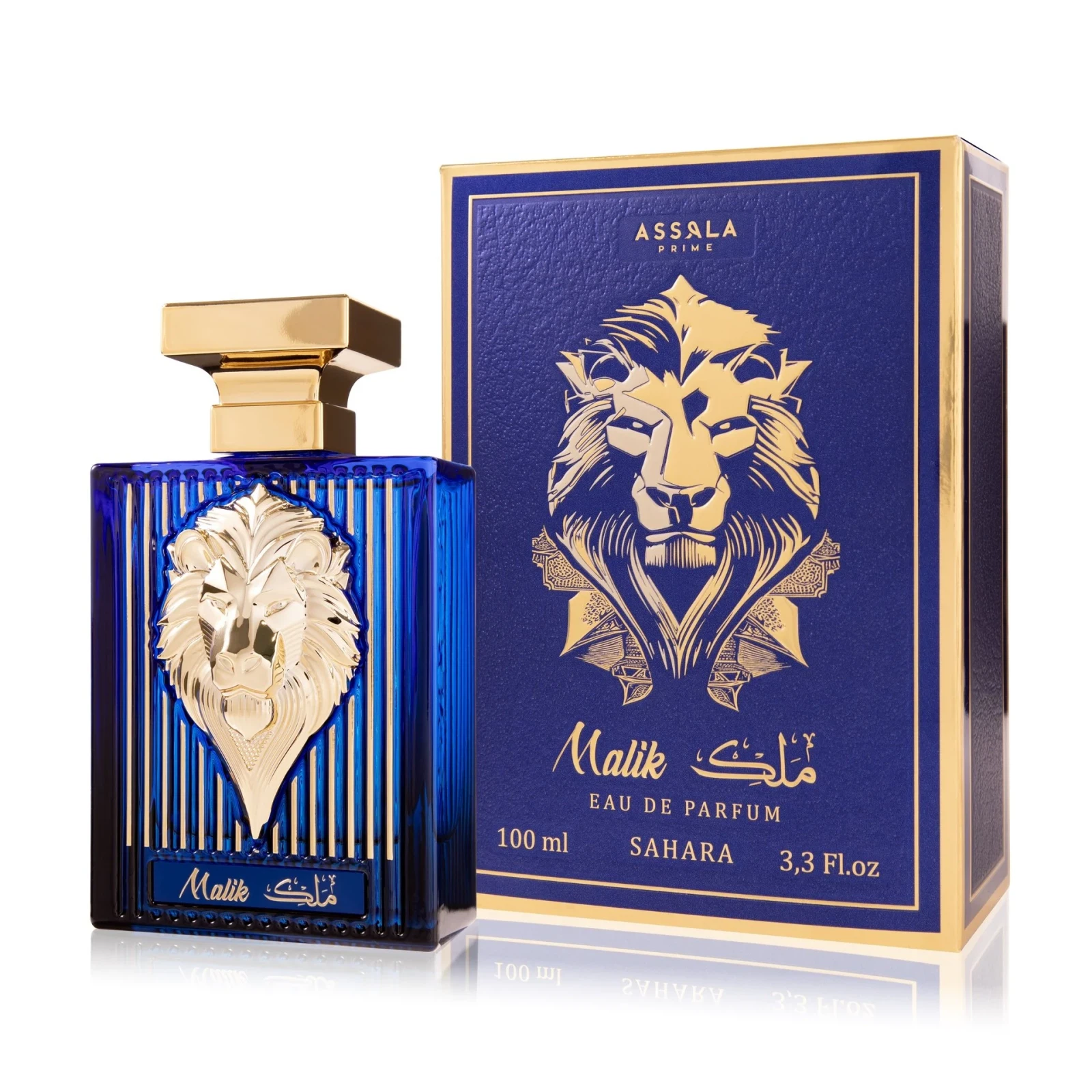 Assala Prime Malik Sahara Oriental‐Woody manufacturer bottle, linked from the supplied product catalogue.