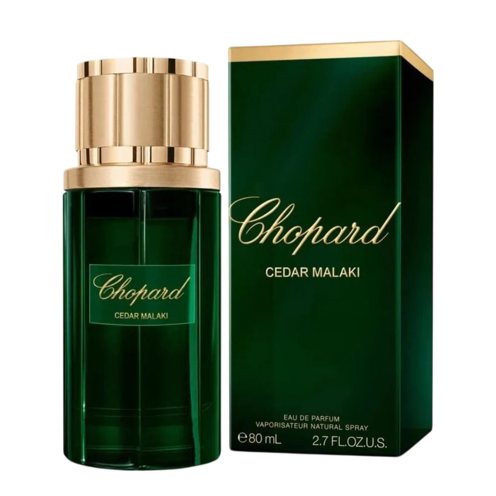 Chopard Cedar Malaki manufacturer bottle, linked from the supplied product catalogue.