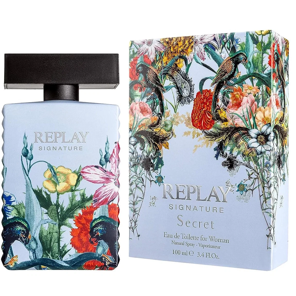 Replay Signature Secret manufacturer bottle, linked from the supplied product catalogue.