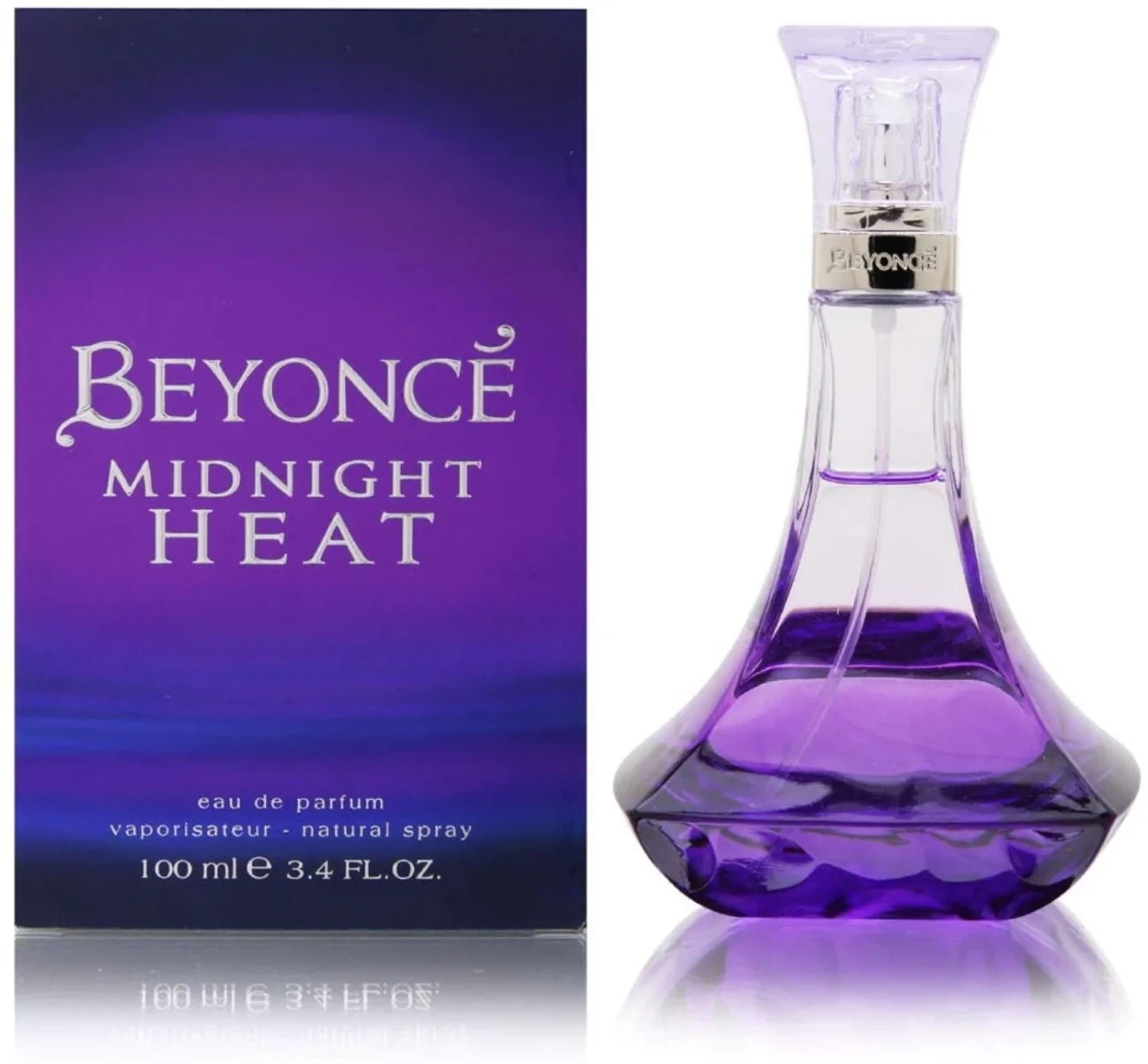 Beyonce Midnight Heat manufacturer bottle, linked from the supplied product catalogue.