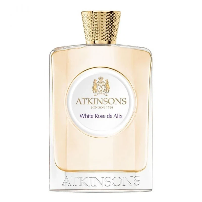 Atkinsons WHITE ROSE DE ALIX manufacturer bottle, linked from the supplied product catalogue.