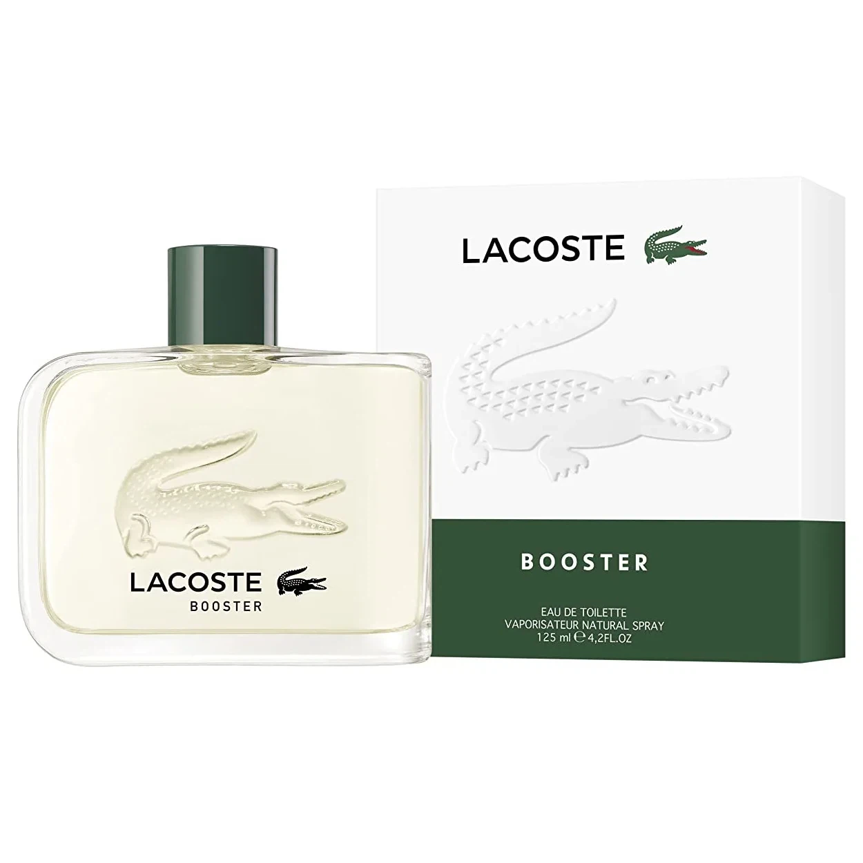 Lacoste Booster manufacturer bottle, linked from the supplied product catalogue.