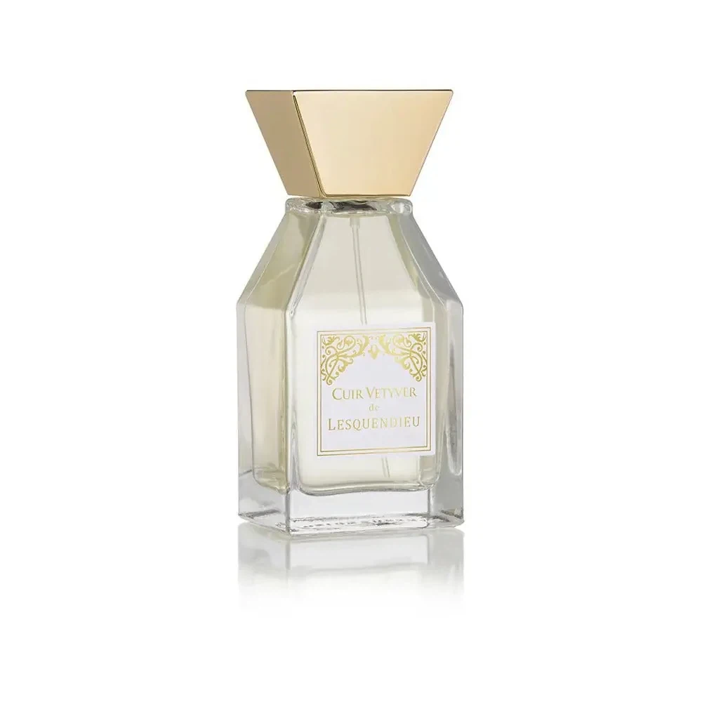 LESQUENDIEU Cuir Vetyver manufacturer bottle, linked from the supplied product catalogue.