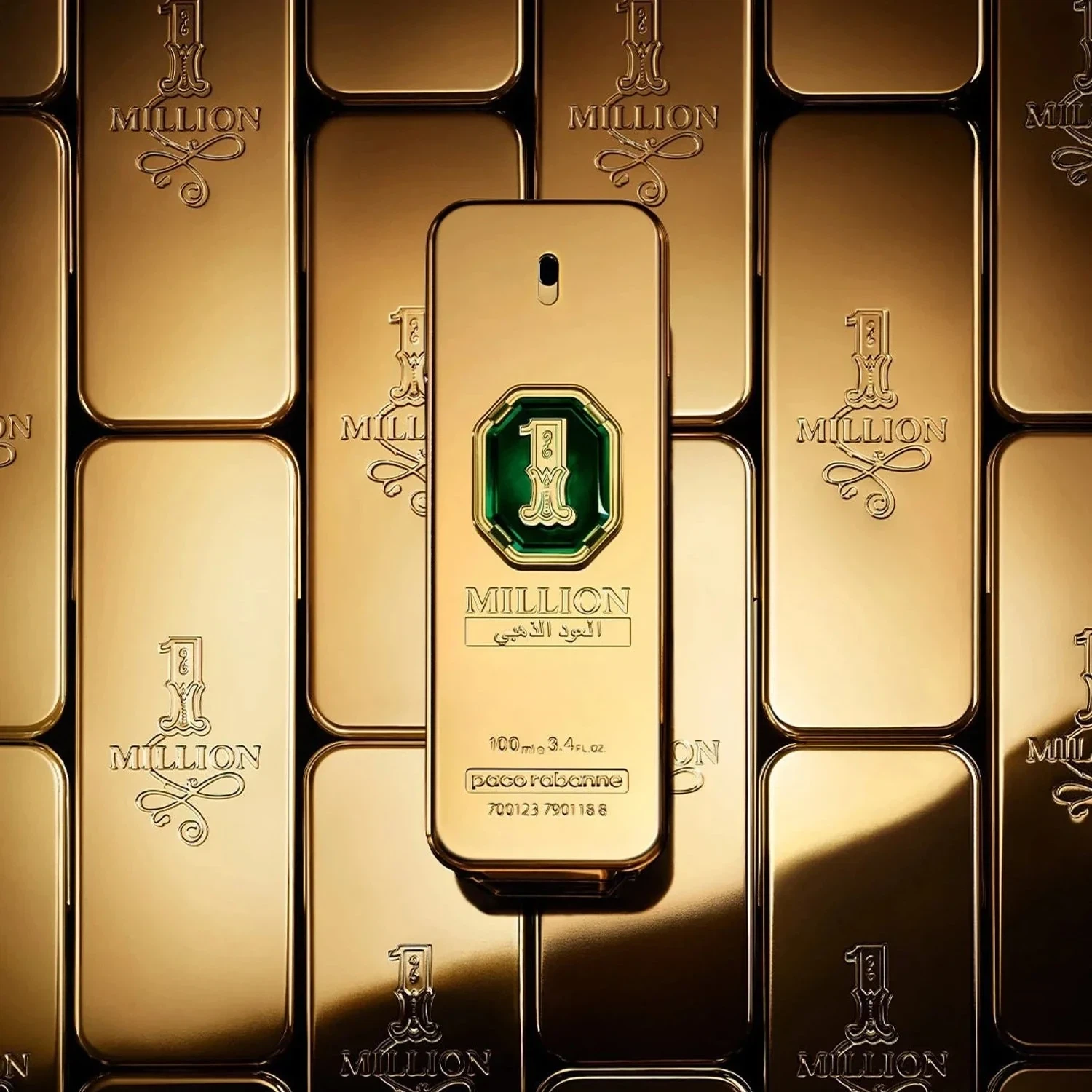RABANNE FRAGRANCES 1 Million Golden Oud Parfum Intense manufacturer bottle, linked from the supplied product catalogue.