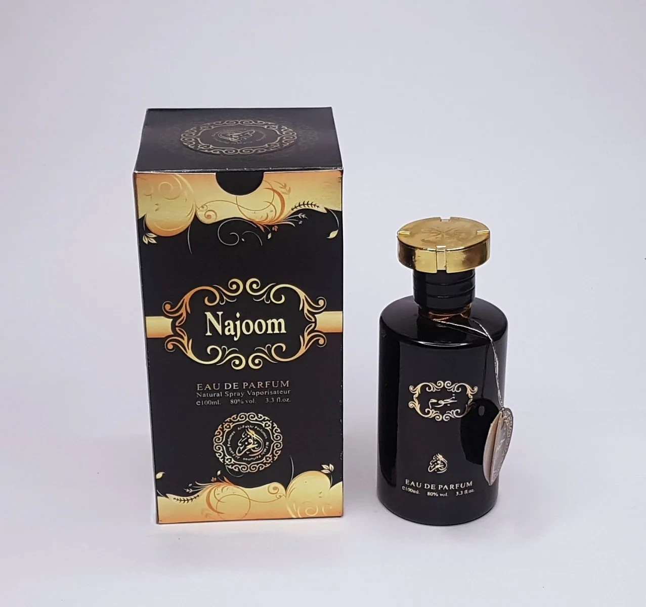 Al Fakhr Najoom manufacturer bottle, linked from the supplied product catalogue.
