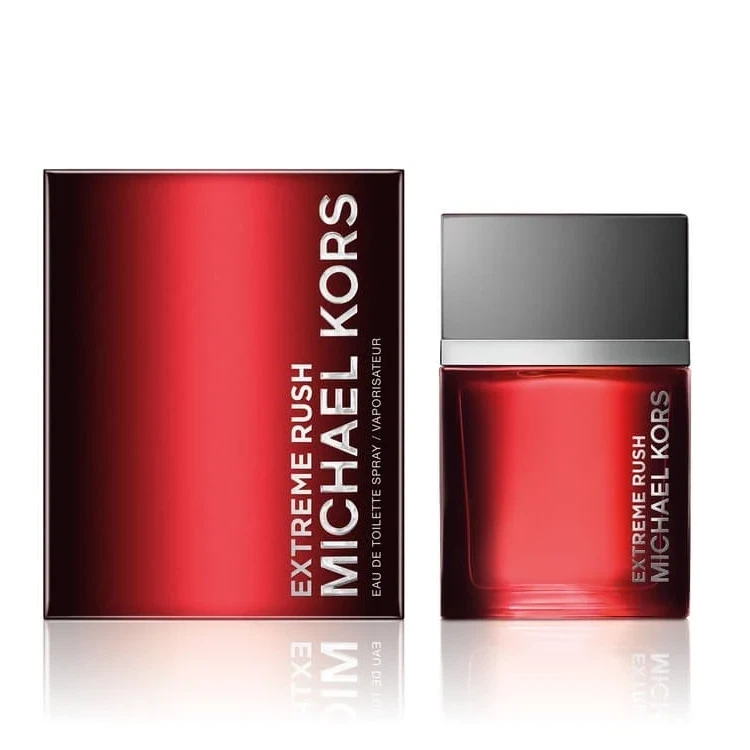Michael Kors Extreme Rush manufacturer bottle, linked from the supplied product catalogue.