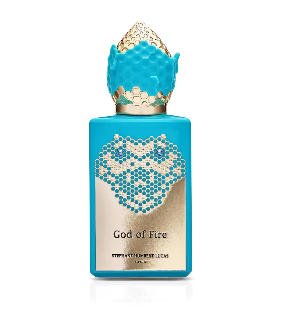 Stephane Humbert Lucas God of Fire Woody manufacturer bottle, linked from the supplied product catalogue.