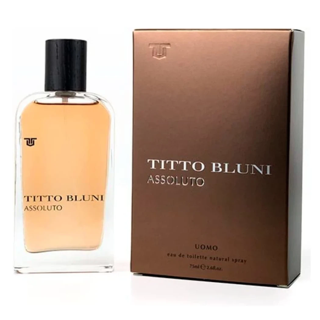 Titto Bluni Assoluto Uomo manufacturer bottle, linked from the supplied product catalogue.