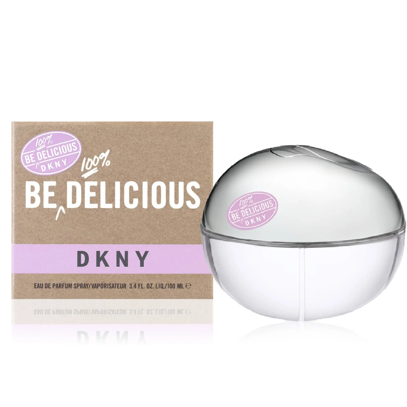 Donna Karan Be 100% Delicious manufacturer bottle, linked from the supplied product catalogue.
