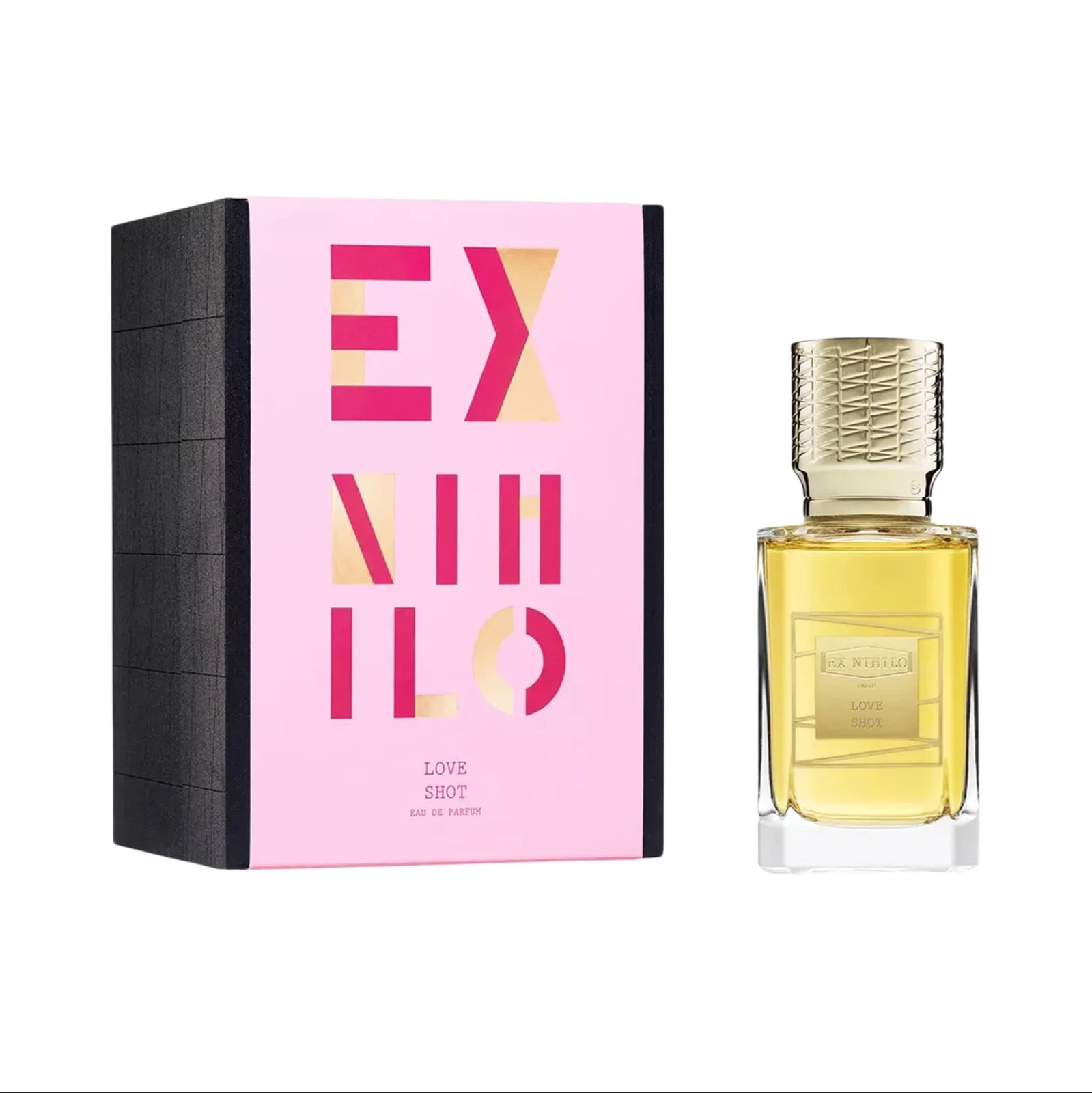 Ex Nihilo Love Shot Chypre Fruity manufacturer bottle, linked from the supplied product catalogue.