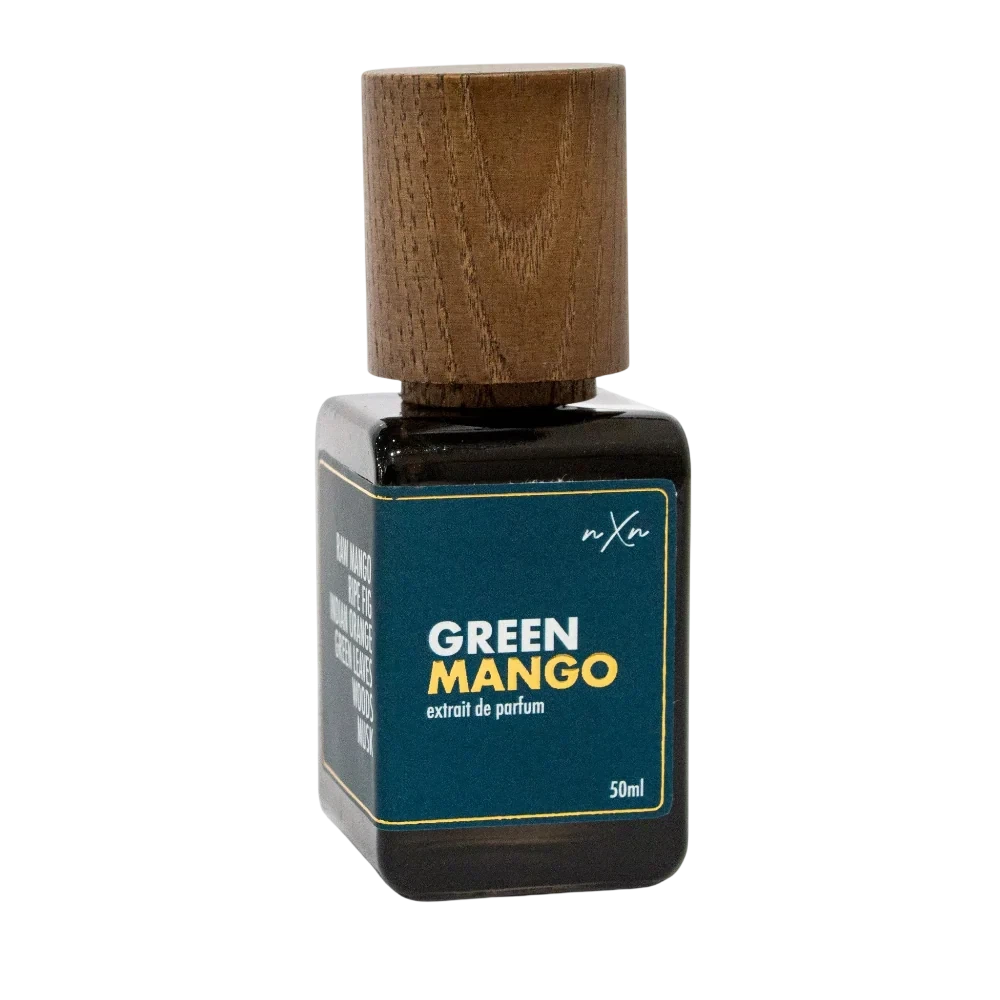 nXn Perfumes GREEN MANGO manufacturer bottle, linked from the supplied product catalogue.