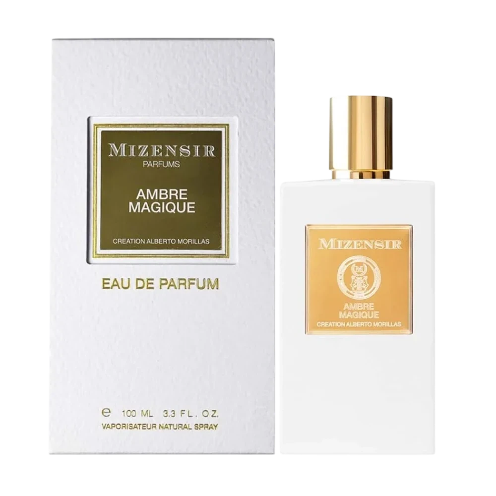 Mizensir Ambre Magique manufacturer bottle, linked from the supplied product catalogue.