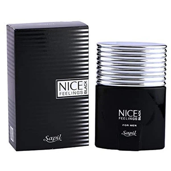 Sapil Nice Feeling Black manufacturer bottle, linked from the supplied product catalogue.