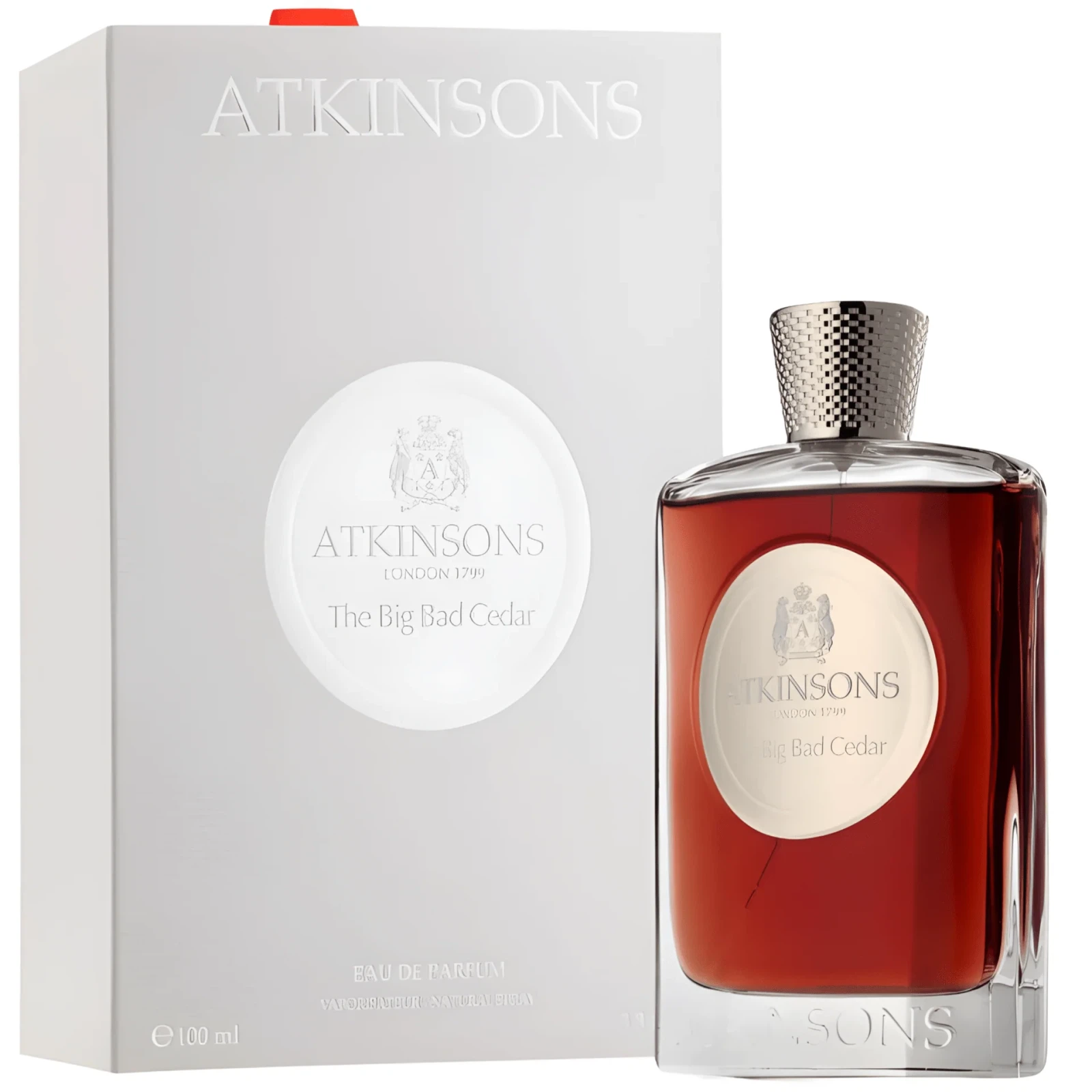 Atkinsons The Big Bad Cedar manufacturer bottle, linked from the supplied product catalogue.