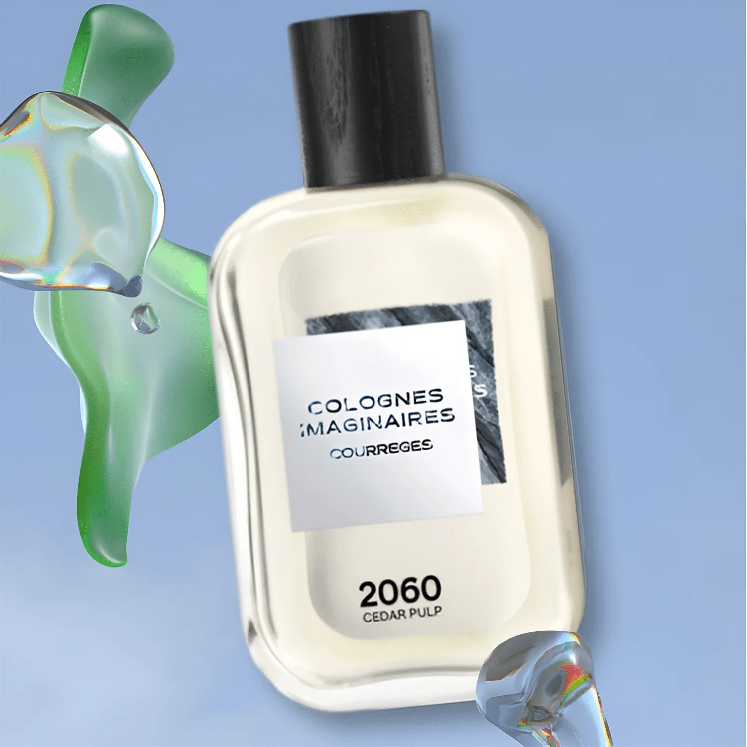 Courreges Colognes Imaginaires 2060 Cedar Pulp manufacturer bottle, linked from the supplied product catalogue.