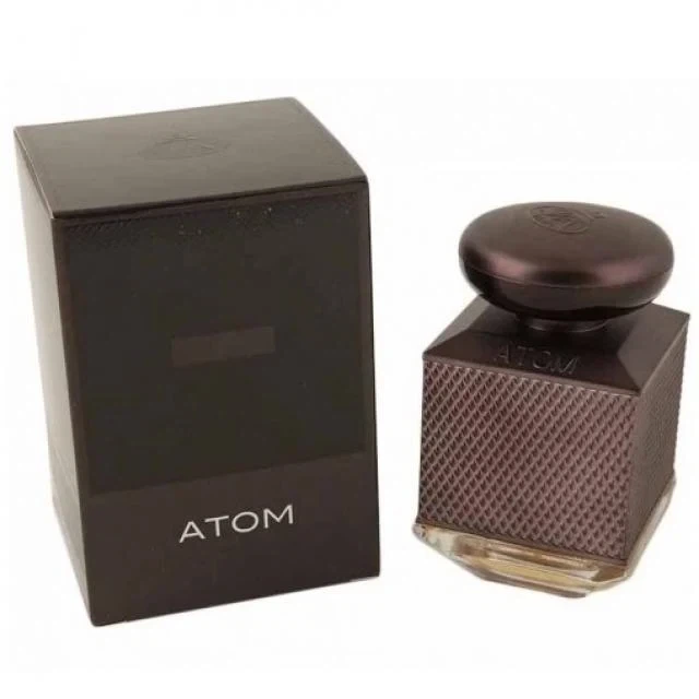 Fragrance World Atom Grey manufacturer bottle, linked from the supplied product catalogue.