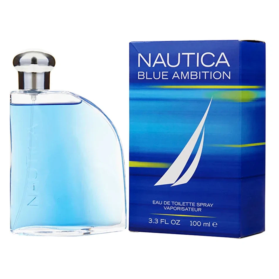 Nautica Blue Ambition manufacturer bottle, linked from the supplied product catalogue.