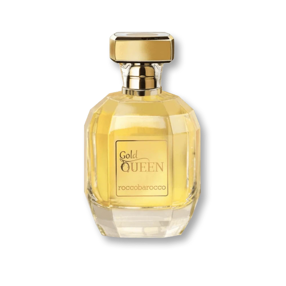 Roccobarocco Gold Queen manufacturer bottle, linked from the supplied product catalogue.