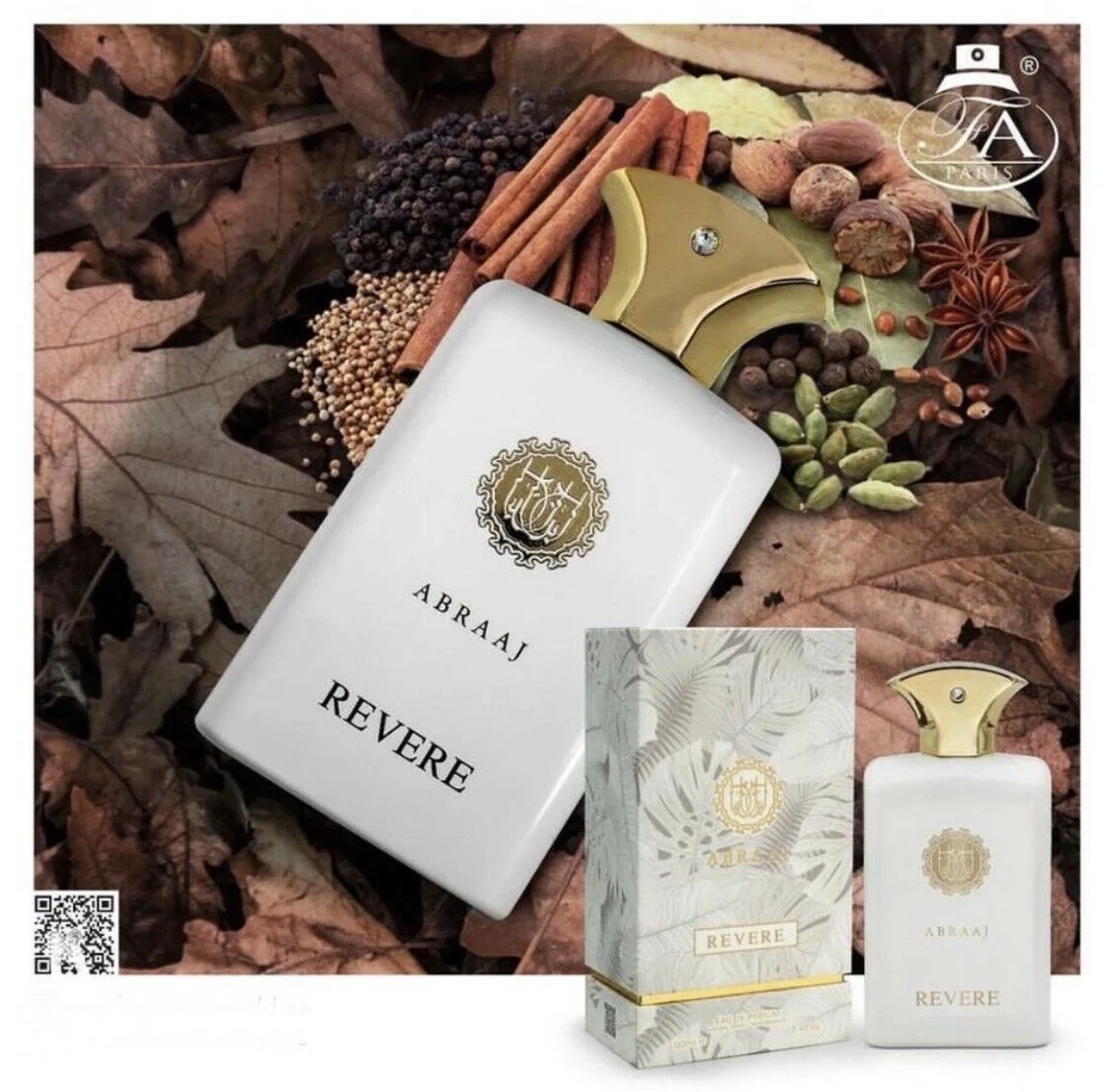 Fragrance World Abraaj Revere manufacturer bottle, linked from the supplied product catalogue.